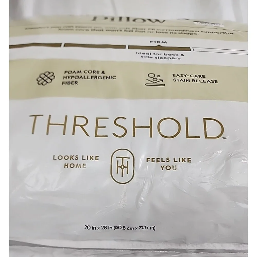 Firm Stay Plush Bed Pillow  (20in X 28in) Standard/Queen-Threshold - Picture 4 of 4